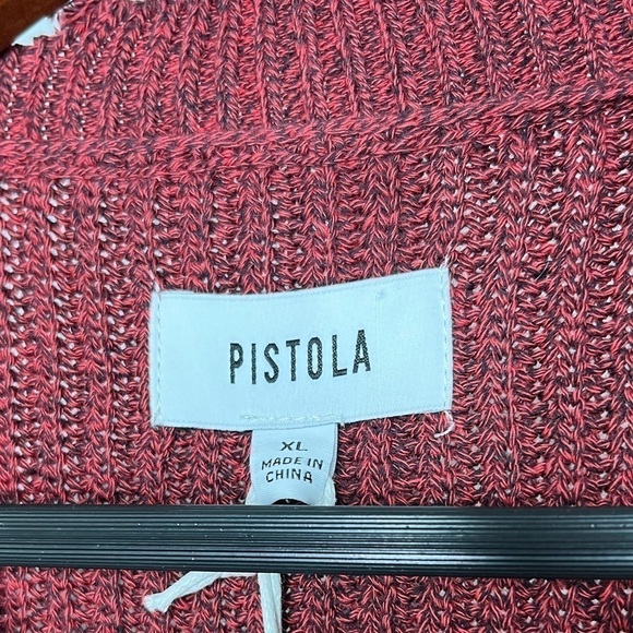 Pistola Eva Distressed Cotton Crew Neck Pullover, Cherry Black Marl, XL, NWT - Picture 9 of 12